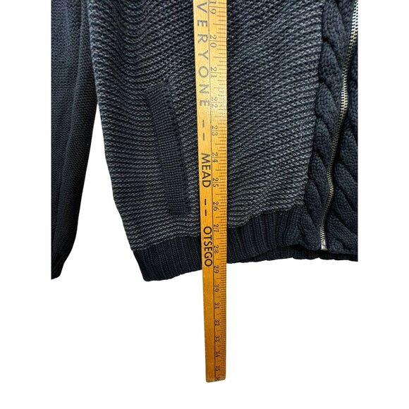 Calvin Klein Mens Full-Zip Knit Design Sweater XL Gray & Dark Gray Ribbed Colla - Picture 7 of 13